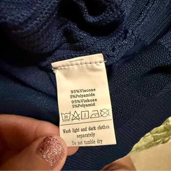 Men’s Large, Navy blue, PJ PAUL JONES s/s 1/4 Zip Ribbed Knit Polo Shirt, NWT - Picture 5 of 8